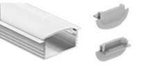 Профиль Geniled для светодиодной ленты врезной  22x6x2000 М16 с заглушками и рассеивателем Ch