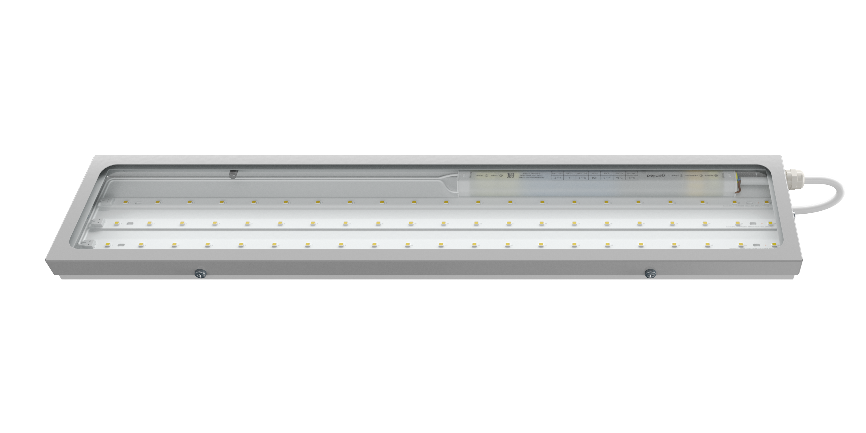 Titan Standart 500х100х30 30Вт 3000К IP66 Прозрачное закаленное стекло